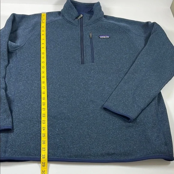 Patagonia Navy Heather Quarter-Zip Fleece Sz XL - Picture 4 of 12